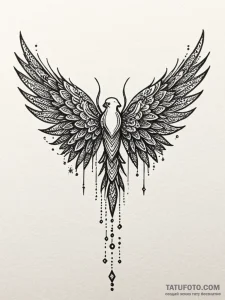 Bone wings sprouting from back, tattoo flash... - эскиз тату (№1751928703_0, 07.07.2025 22:51) — Tatufoto.com