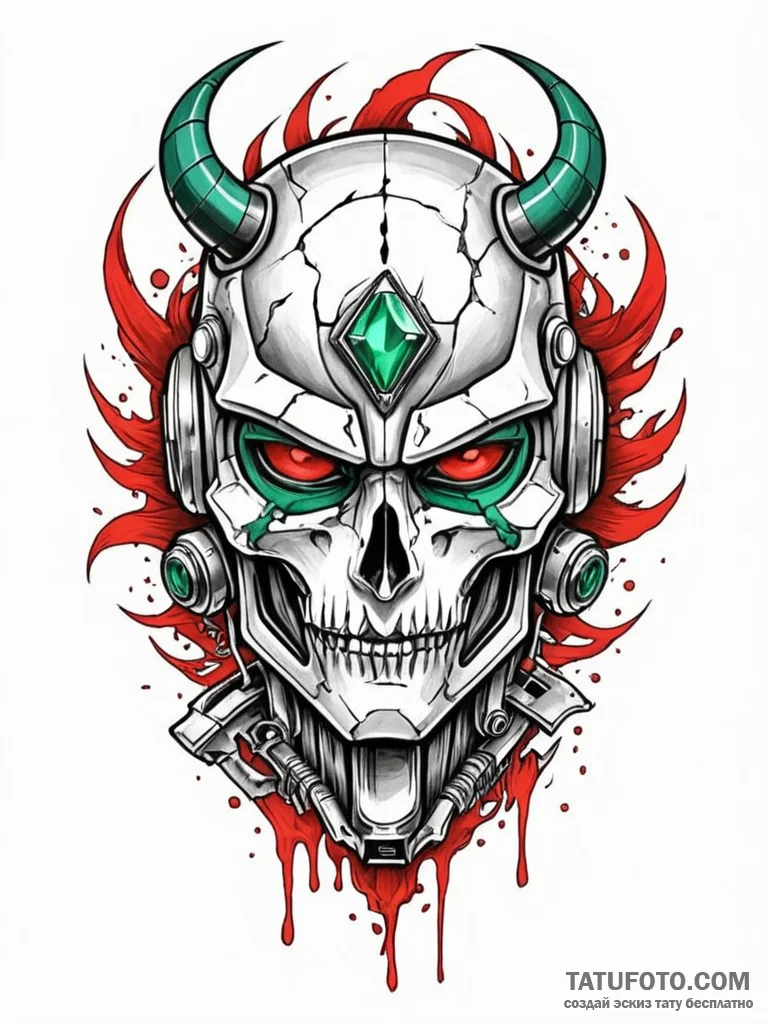 Fractured helm with emerald eyes, tattoo flas... - эскиз тату (№1751928874_0, 07.07.2025 22:54) — Tatufoto.com