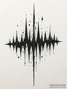 Audio waveform of a scream, cast in jagged bl... - эскиз тату (№1751929045_0, 07.07.2025 22:57) — Tatufoto.com