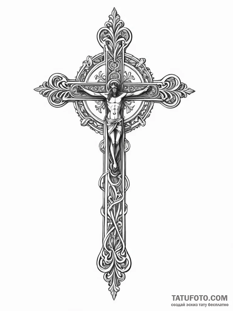 Latin cross - эскиз тату (№1751929385_0, 07.07.2025 23:03) — Tatufoto.com