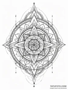 Sky, tattoo line art, muted color palette, de... - эскиз тату (№1751930316_0, 07.07.2025 23:18) — Tatufoto.com