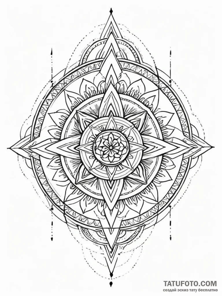 Sky, tattoo line art, muted color palette, de... - эскиз тату (№1751930316_0, 07.07.2025 23:18) — Tatufoto.com