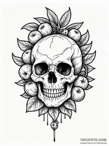 Desert tree bearing skull fruit, tattoo drawi... - эскиз тату (№1751930495_0, 07.07.2025 23:21) — Tatufoto.com