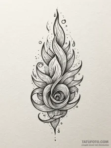 Paper scroll burning in spectral fire, ink il... - эскиз тату (№1751930590_0, 07.07.2025 23:23) — Tatufoto.com