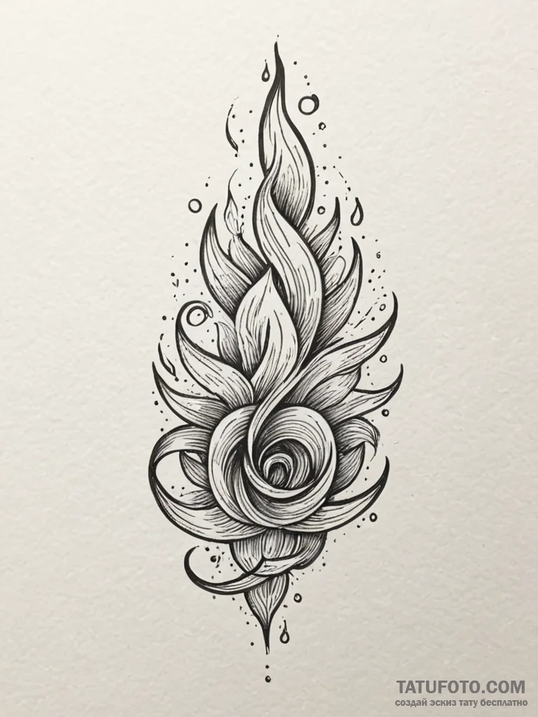 Paper scroll burning in spectral fire, ink il… — эскиз тату (№1751930590_0, 07.07.2025 23:23) — Tatufoto.com