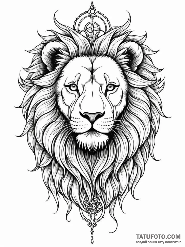 Angelic lion with runic mane, concept art for… — эскиз тату (№1751930675_0, 07.07.2025 23:24) — Tatufoto.com