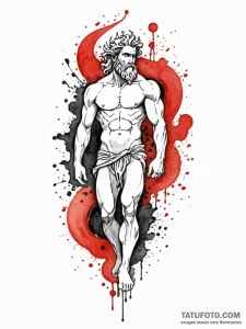 Poseidon, tattoo line art, minimalist approac... - эскиз тату (№1751930760_0, 07.07.2025 23:26) — Tatufoto.com
