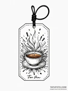 Tea bag tag with a short message, tattoo sket... - эскиз тату (№1751930930_0, 07.07.2025 23:28) — Tatufoto.com