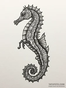 Seahorse, concept art for tattoo, on a clean... - эскиз тату (№1751931014_0, 07.07.2025 23:30) — Tatufoto.com