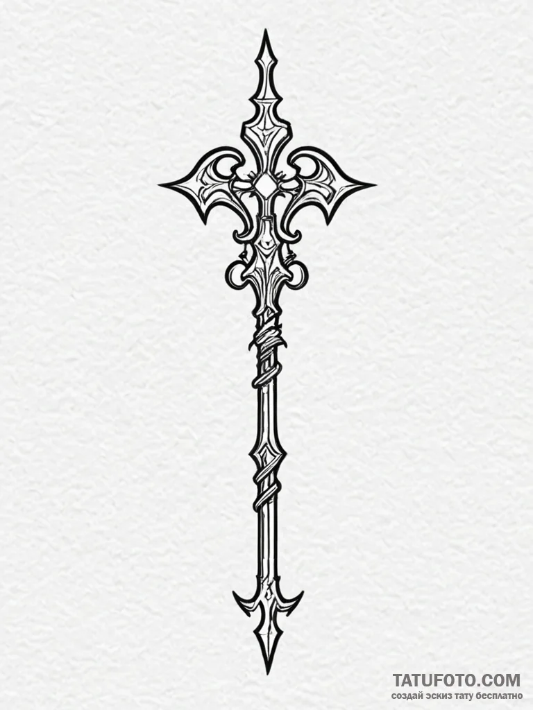 Keyblade from kingdom hearts, simplified, ink... - эскиз тату (№1751931944_0, 07.07.2025 23:45) — Tatufoto.com