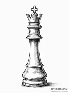 A single chess piece (e.g., the queen) - эскиз тату (№1751932028_0, 07.07.2025 23:47) — Tatufoto.com