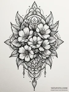 Key within spectral bloom, tattoo drawing out... - эскиз тату (№1751933295_0, 08.07.2025 00:08) — Tatufoto.com
