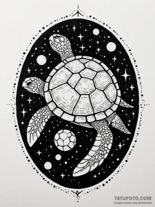 World turtle (great a'tuin) swimming through... - эскиз тату (№1751933465_0, 08.07.2025 00:11) — Tatufoto.com