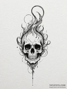 Cursed relic emitting spectral smoke, tattoo... - эскиз тату (№1751933719_0, 08.07.2025 00:15) — Tatufoto.com