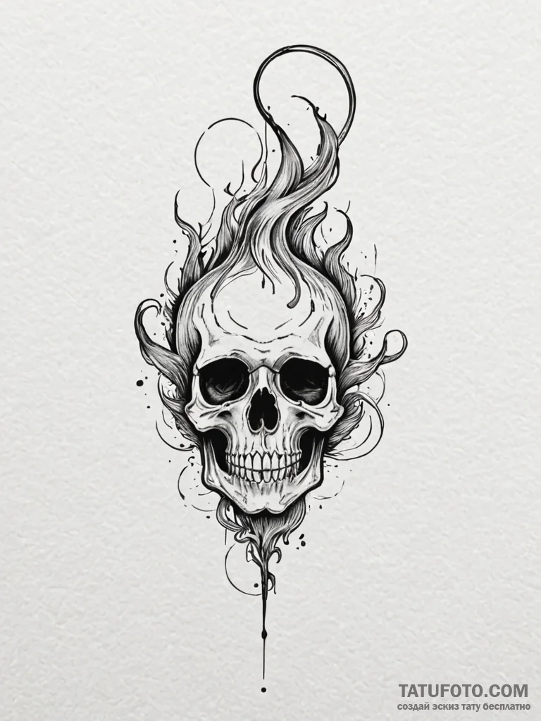 Cursed relic emitting spectral smoke, tattoo... - эскиз тату (№1751933719_0, 08.07.2025 00:15) — Tatufoto.com