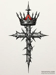 Glowing crown pierced by thorns, artistic tat... - эскиз тату (№1751933972_0, 08.07.2025 00:19) — Tatufoto.com