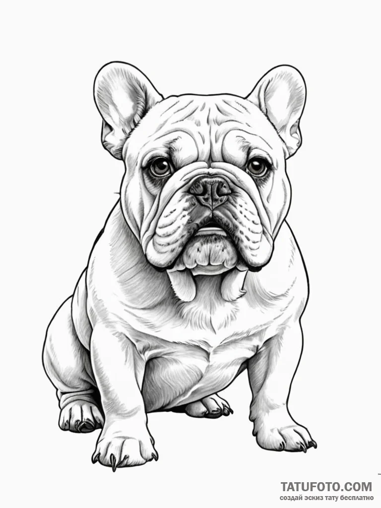 Bulldog — эскиз тату (№1751934985_0, 08.07.2025 00:36) — Tatufoto.com