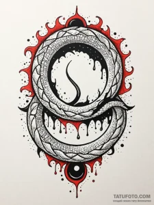 Eclipse serpent weaving through void, tattoo... - эскиз тату (№1751935323_0, 08.07.2025 00:42) — Tatufoto.com