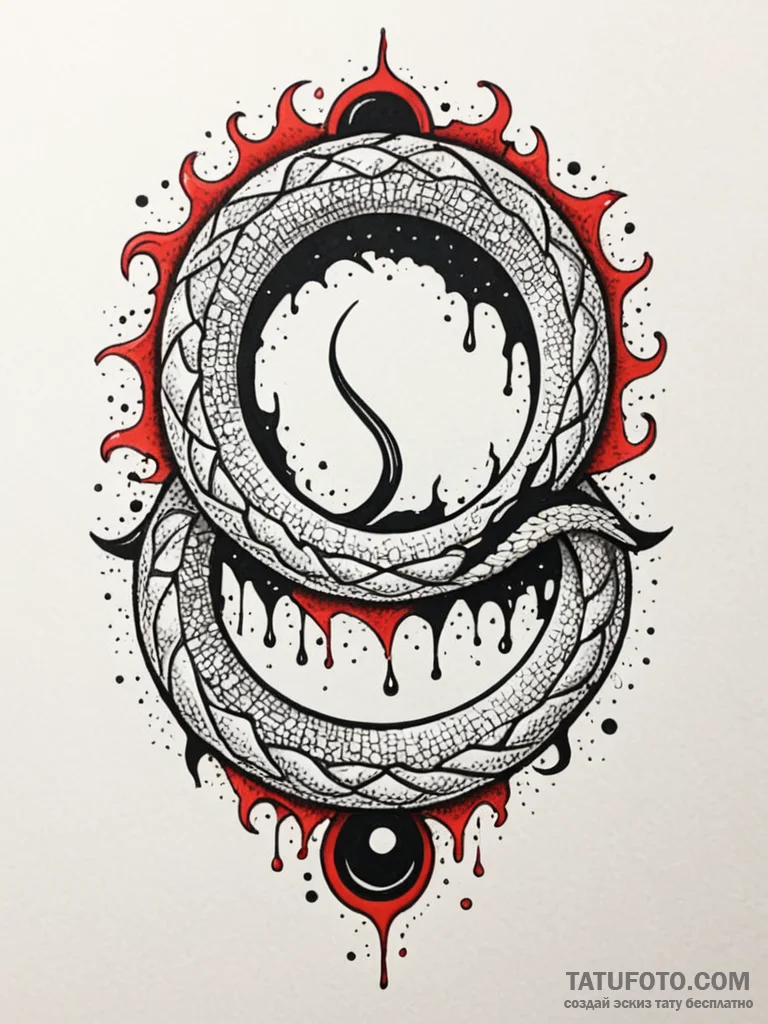 Eclipse serpent weaving through void, tattoo... - эскиз тату (№1751935323_0, 08.07.2025 00:42) — Tatufoto.com