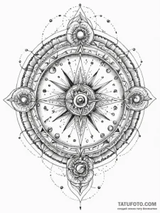 Lunar ship drifting through space, tattoo ske... - эскиз тату (№1751935407_0, 08.07.2025 00:43) — Tatufoto.com