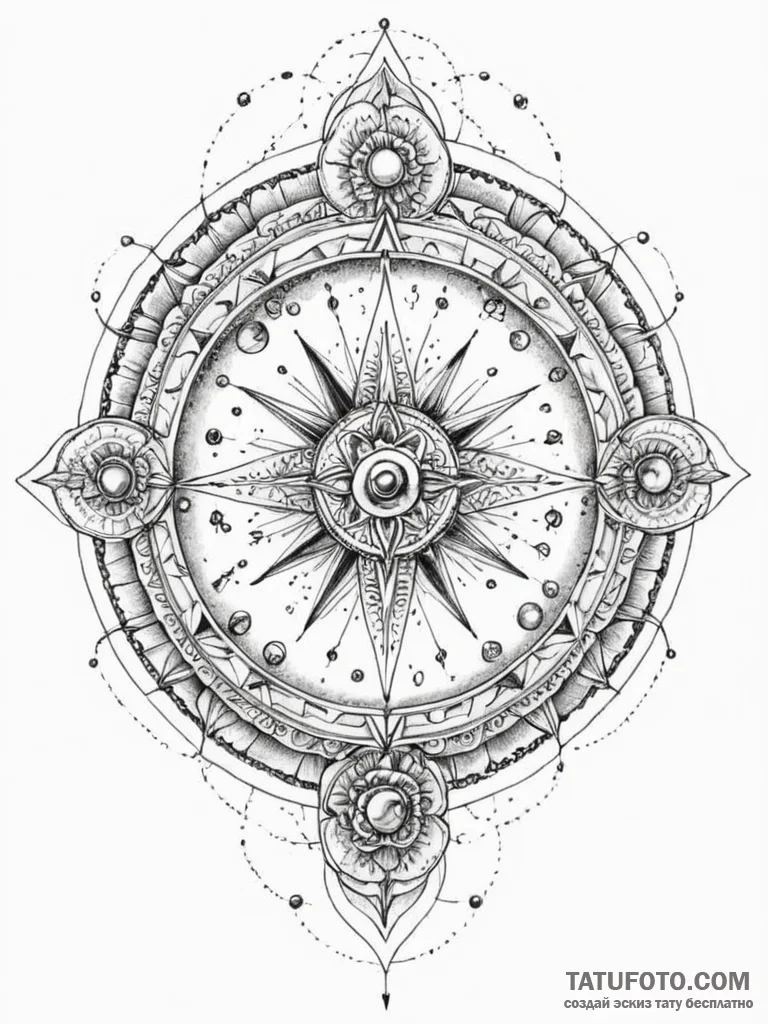 Lunar ship drifting through space, tattoo ske... - эскиз тату (№1751935407_0, 08.07.2025 00:43) — Tatufoto.com