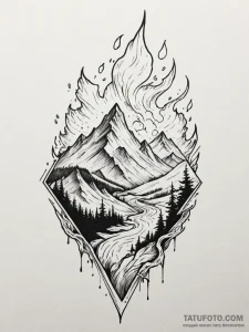 Jagged relic beneath spectral storm, concept... - эскиз тату (№1751935742_0, 08.07.2025 00:49) — Tatufoto.com