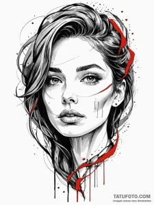 Needle piercing spectral veil, ink illustrati... - эскиз тату (№1751936502_0, 08.07.2025 01:01) — Tatufoto.com