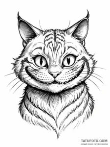 Cheshire cat - эскиз тату (№1751936923_0, 08.07.2025 01:08) — Tatufoto.com