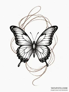 Angelic butterfly leaving light trail, tattoo... - эскиз тату (№1751938224_0, 08.07.2025 01:30) — Tatufoto.com