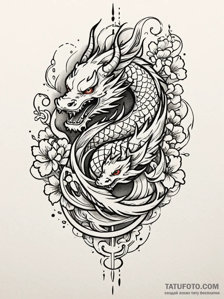 Dagger frozen mid-air, artistic tattoo sketch... - эскиз тату (№1751938477_0, 08.07.2025 01:34) — Tatufoto.com