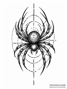 Spider, tattoo sketch design, professional ar... - эскиз тату (№1751939153_0, 08.07.2025 01:45) — Tatufoto.com