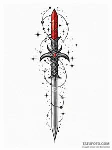 Dagger through burning constellation, artisti... - эскиз тату (№1751939406_0, 08.07.2025 01:50) — Tatufoto.com