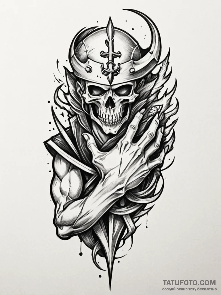Talon clutching shattered relic, tattoo sketc... - эскиз тату (№1751939911_0, 08.07.2025 01:58) — Tatufoto.com