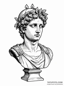Vaporwave bust of a roman statue - эскиз тату (№1751940333_0, 08.07.2025 02:05) — Tatufoto.com
