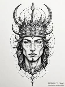 Kingр р†р вђљрівђћсћs helm crowned with starl... - эскиз тату (№1751940840_0, 08.07.2025 02:14) — Tatufoto.com