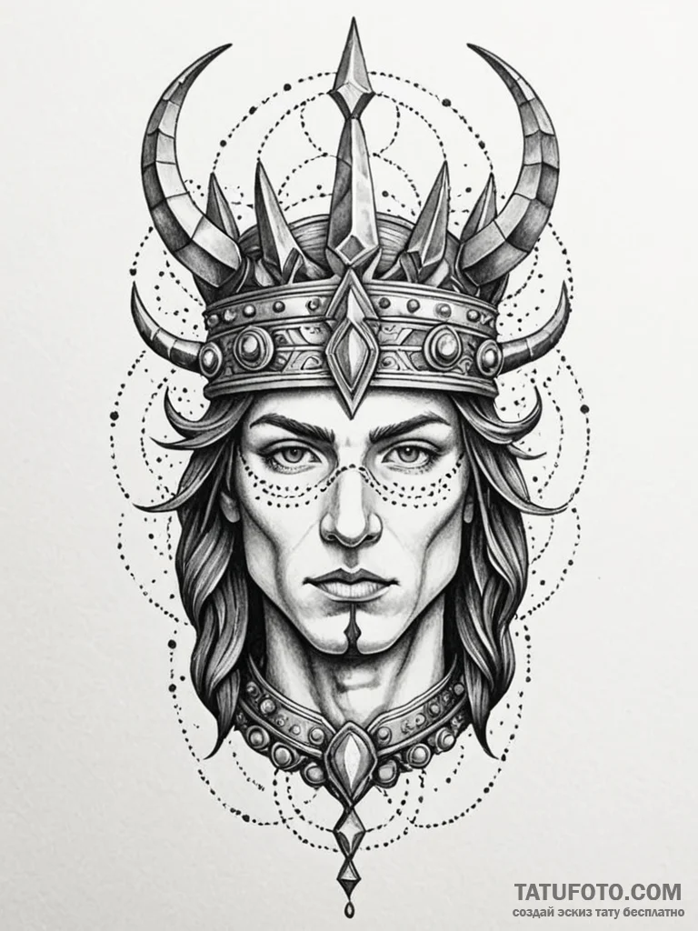 Kingр р†р вђљрівђћсћs helm crowned with starl... - эскиз тату (№1751940840_0, 08.07.2025 02:14) — Tatufoto.com