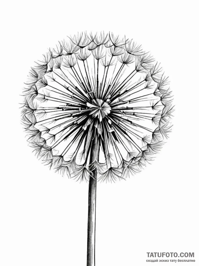 A dandelion clock (is there, but can be a clo... - эскиз тату (№1751941013_0, 08.07.2025 02:16) — Tatufoto.com