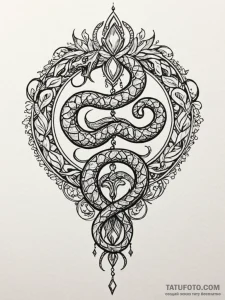 Jewel serpent crowned with stars, artistic ta... - эскиз тату (№1751941356_0, 08.07.2025 02:22) — Tatufoto.com