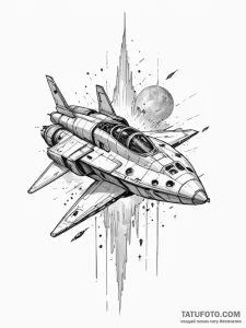 Spaceship wreck - эскиз тату (№1751941777_0, 08.07.2025 02:29) — Tatufoto.com