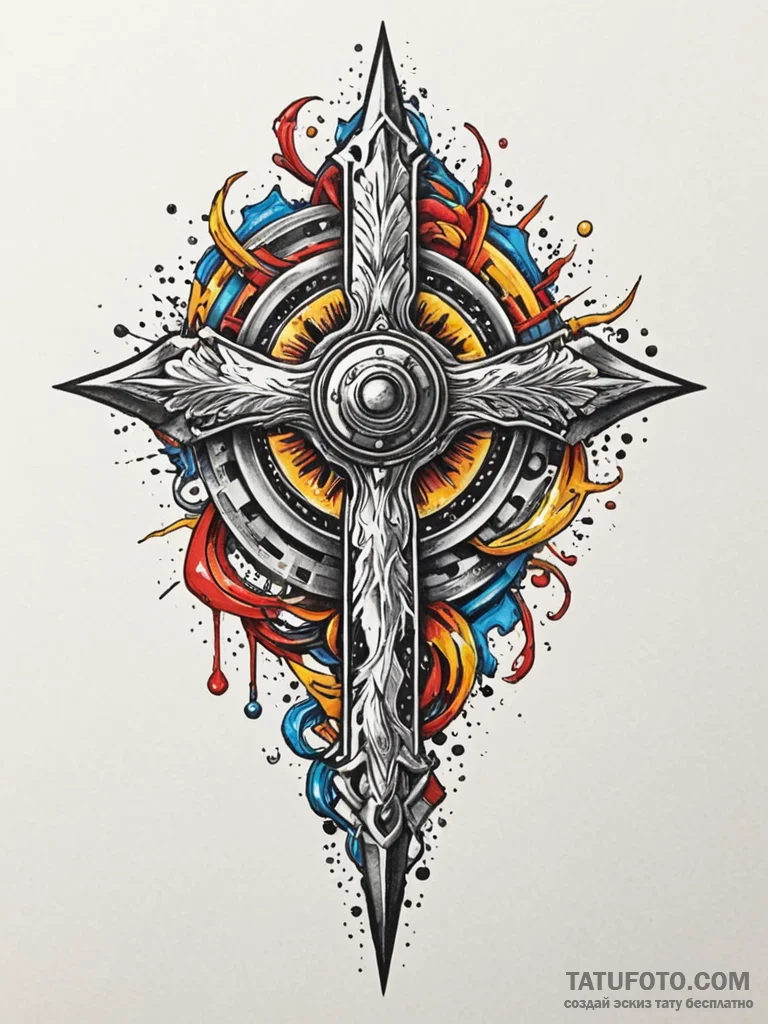 A powerful buzzsaw blade, industrial,, artist... - эскиз тату (№1751941944_0, 08.07.2025 02:32) — Tatufoto.com