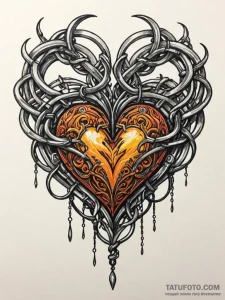 Ashen chains wrapped around heart, concept ar... - эскиз тату (№1751943459_0, 08.07.2025 02:57) — Tatufoto.com