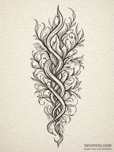Flaming roots entwining blade, tattoo drawing... - эскиз тату (№1751943712_0, 08.07.2025 03:01) — Tatufoto.com