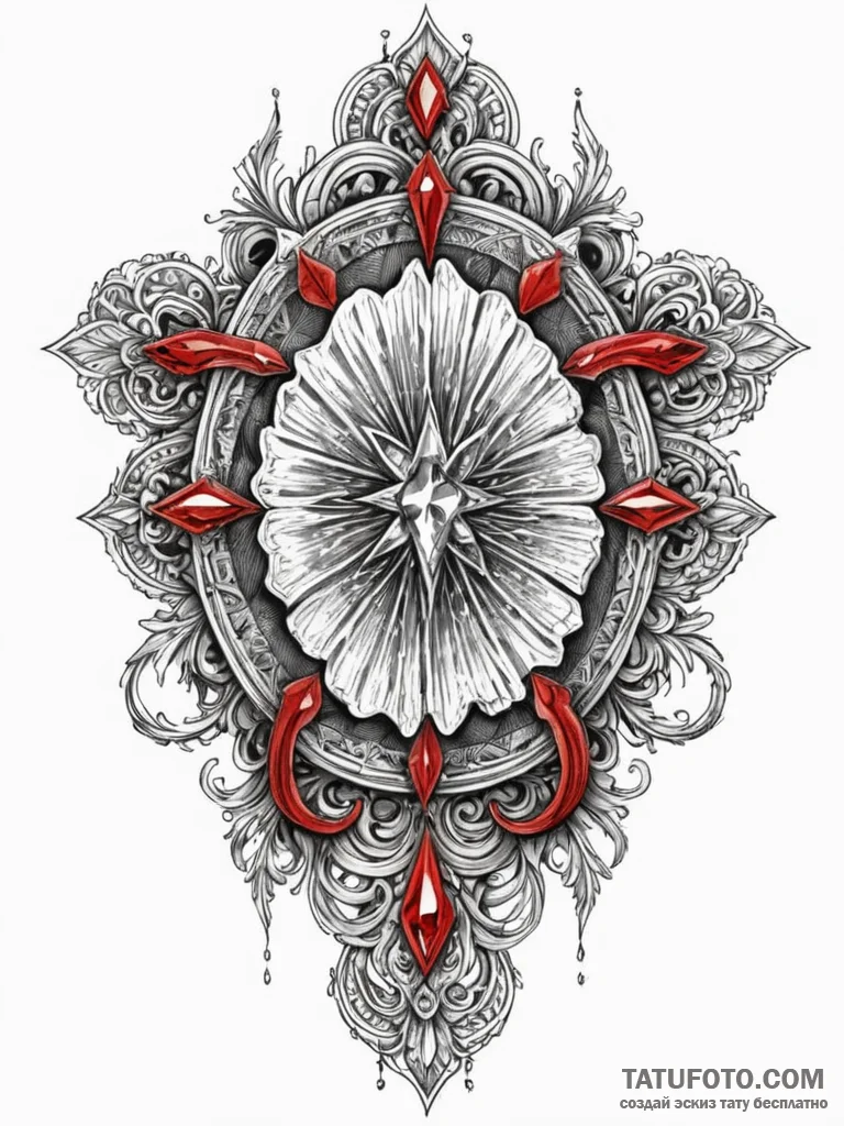 Geode, cracked open to reveal a crystal inter... - эскиз тату (№1751944729_0, 08.07.2025 03:18) — Tatufoto.com