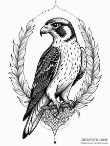 Falcon, artistic tattoo sketch, unique design... - эскиз тату (№1751945401_0, 08.07.2025 03:30) — Tatufoto.com
