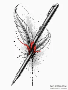 Declaration of independence quill and inkwell... - эскиз тату (№1751945990_0, 08.07.2025 03:39) — Tatufoto.com