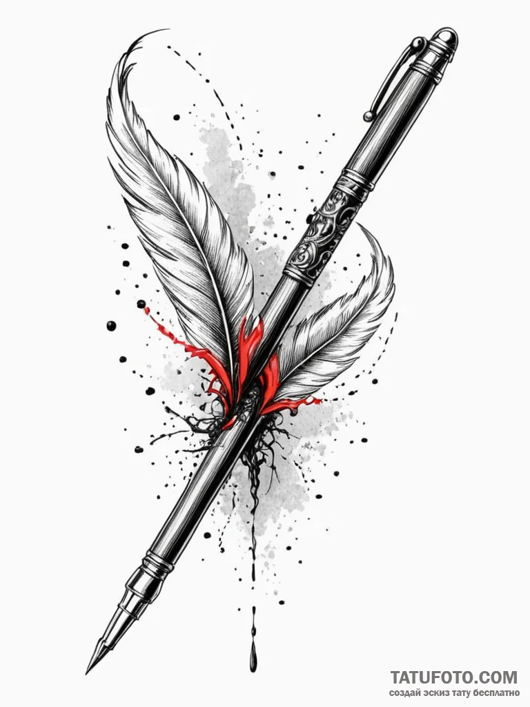Declaration of independence quill and inkwell... - эскиз тату (№1751945990_0, 08.07.2025 03:39) — Tatufoto.com