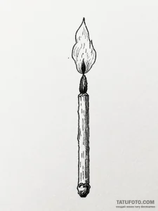 A single burning match - эскиз тату (№1751946326_0, 08.07.2025 03:45) — Tatufoto.com