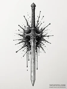 Arcane sword dripping with magic, ink illustr... - эскиз тату (№1751946493_0, 08.07.2025 03:48) — Tatufoto.com