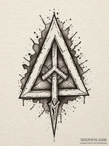 Orcish rune etched in blade, tattoo drawing o... - эскиз тату (№1751946746_0, 08.07.2025 03:52) — Tatufoto.com