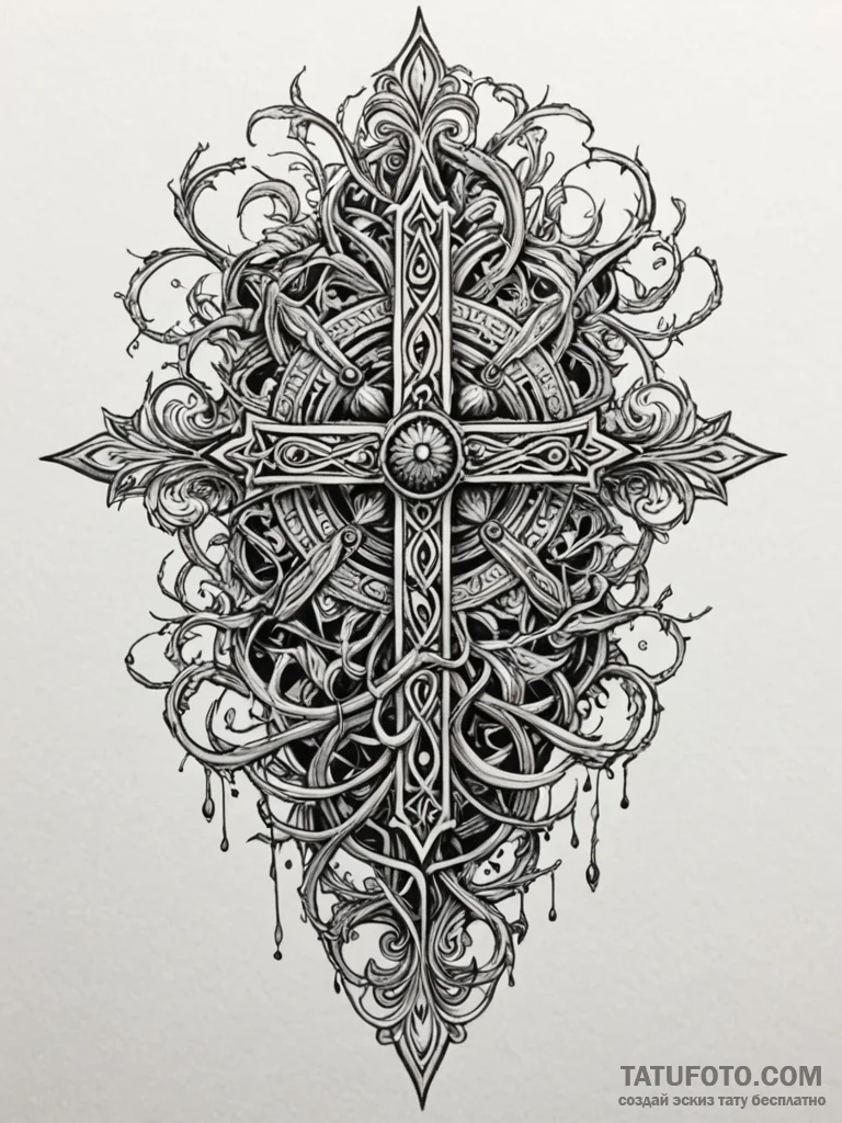 Nightshade roots devouring relic, concept art... - эскиз тату (№1751946914_0, 08.07.2025 03:55) — Tatufoto.com